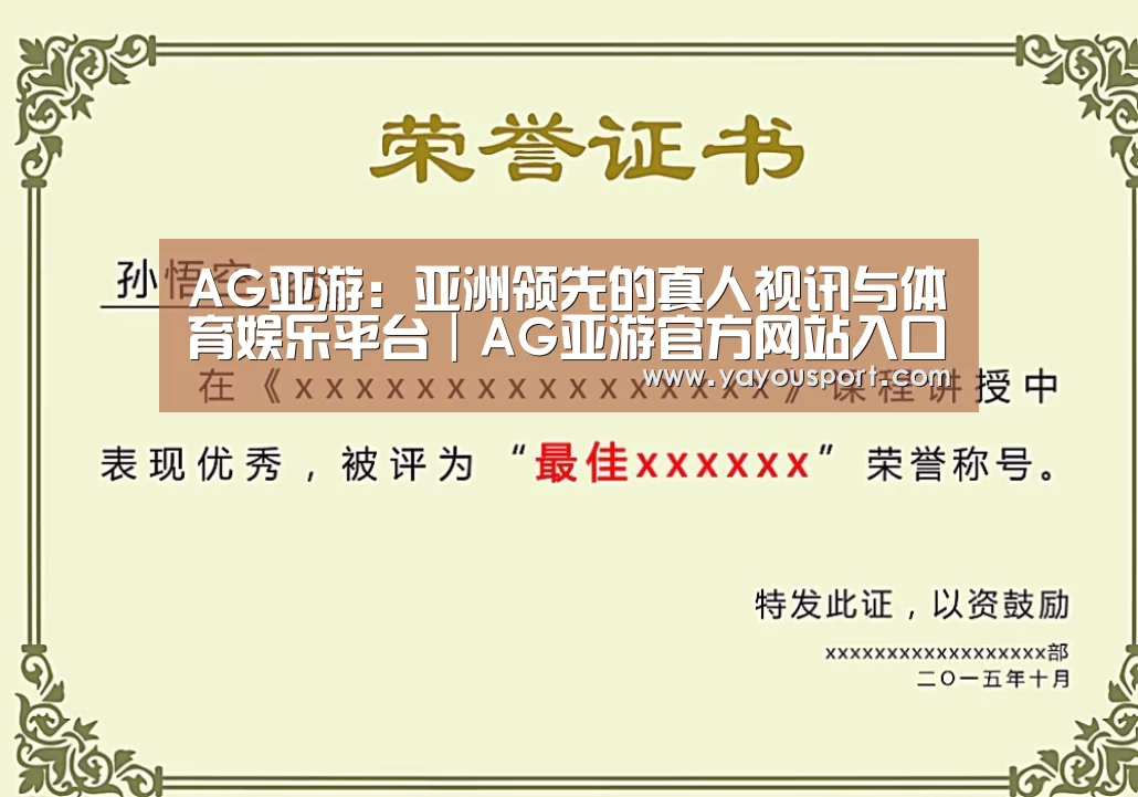 AG亚游荣誉证书二